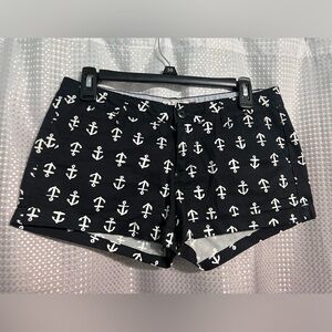 SO Juniors Size 7 Black and White Anchor Print Shorts Pinup